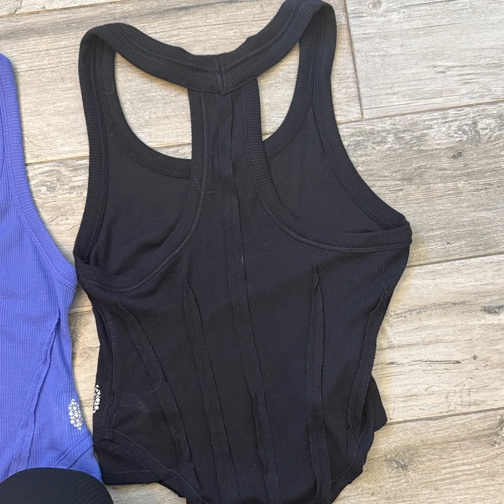 Free People Movement Racerback Tank Tops - Purple and Black - Picture 4 of 9